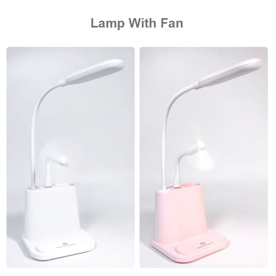 LED Phone Stand & Fan Desk Lamp