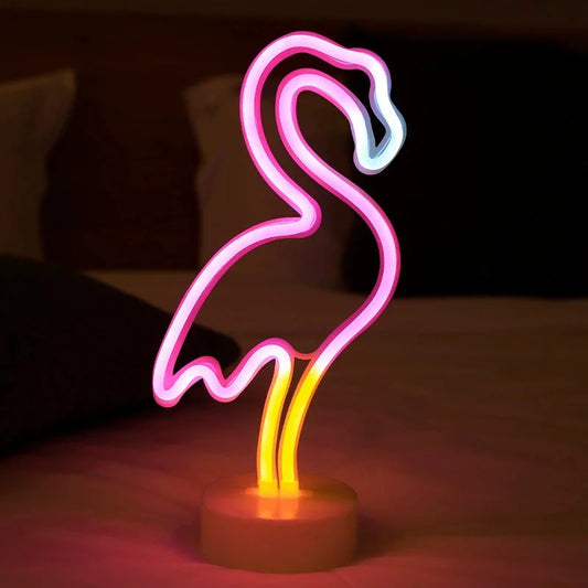 Pink Flamingo Desktop Neon Sign