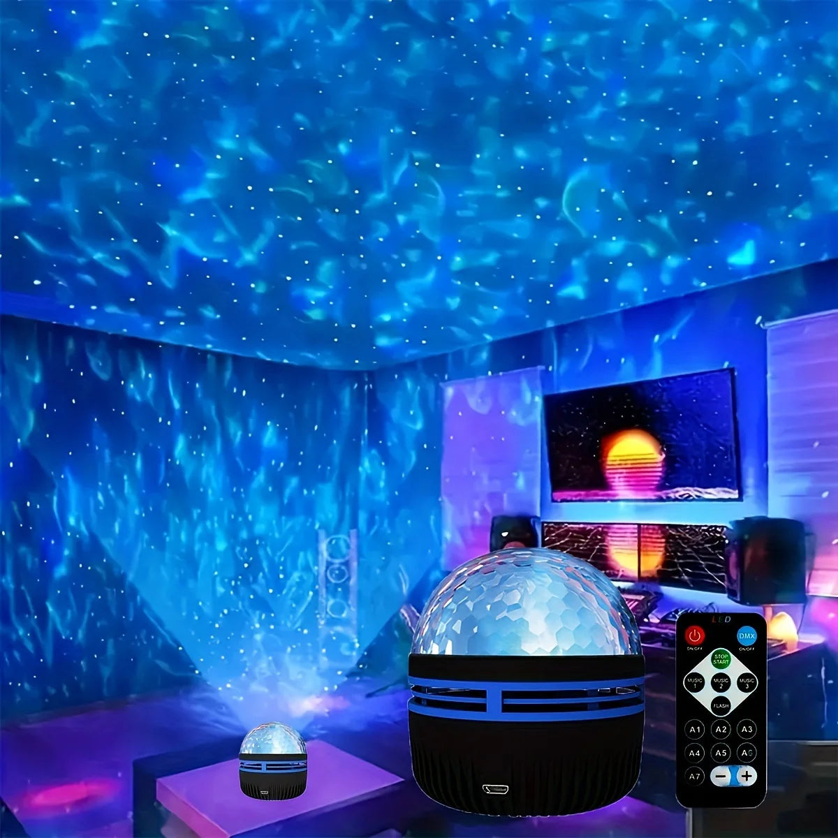 LED Starry Aurora Wave RGB Remote Control Projector