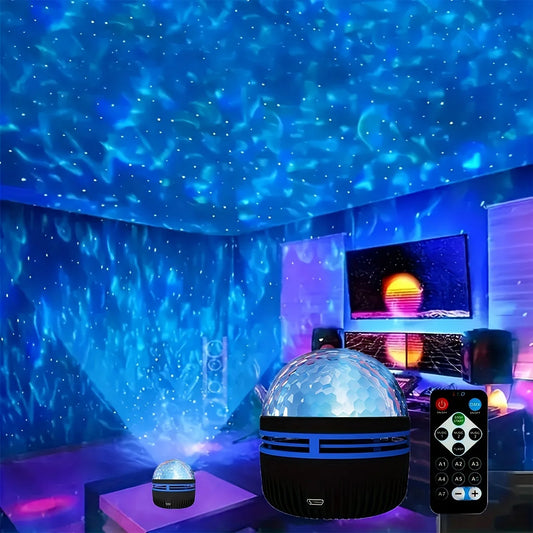 LED Starry Aurora Wave RGB Remote Control Projector