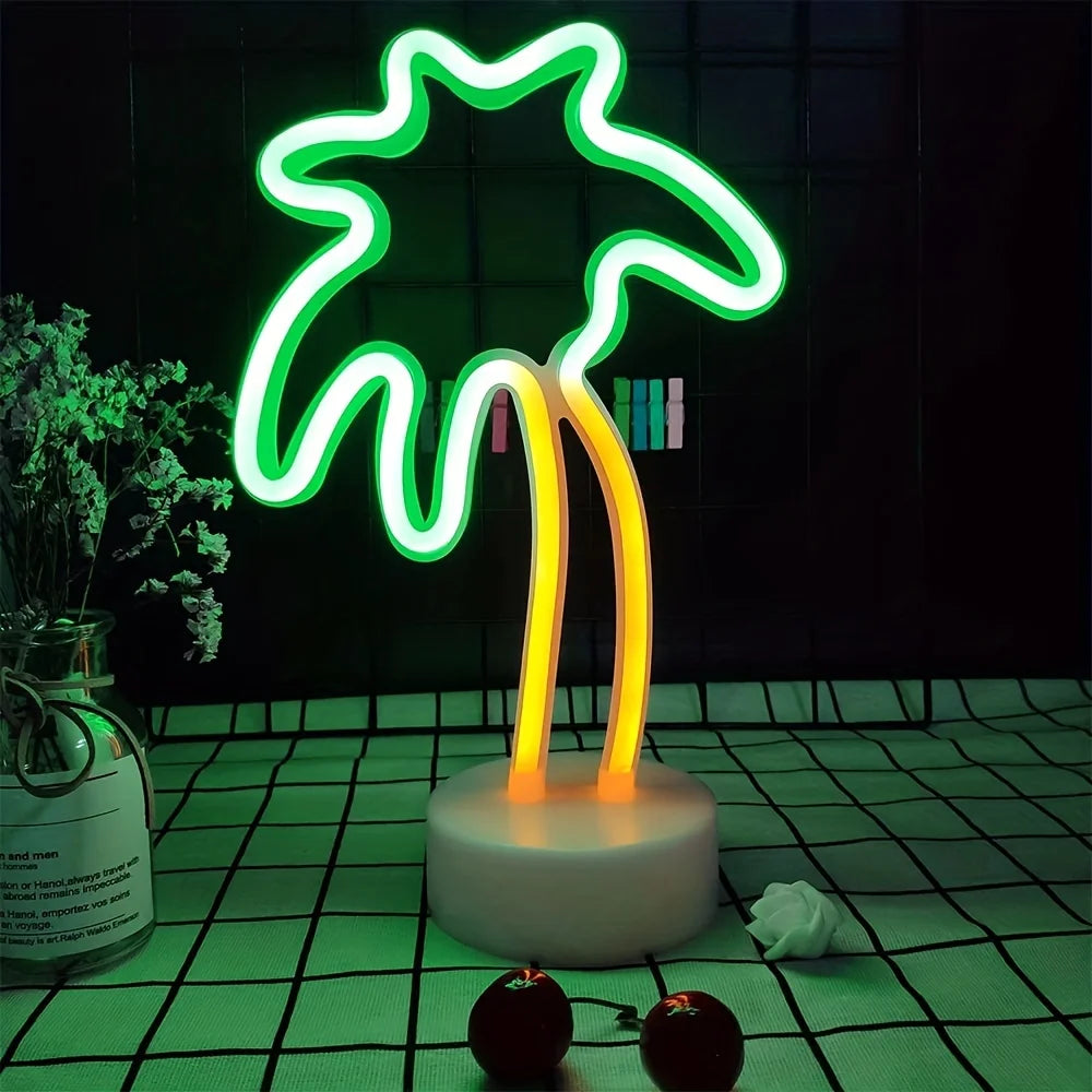Palm / Pineapple Desktop Neon Sign