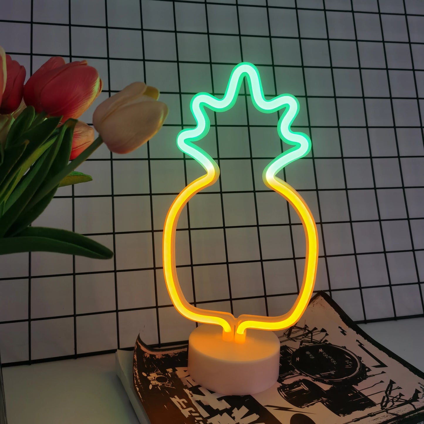 Palm / Pineapple Desktop Neon Sign