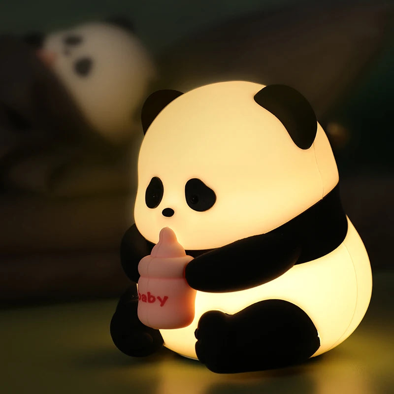 Cute Cartoon Panda Silicone LED Night Light Lamp