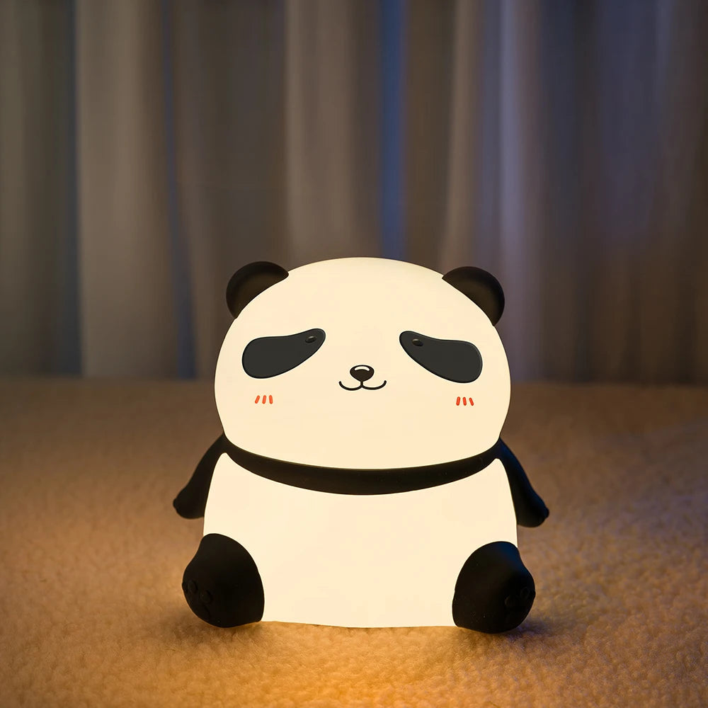 Cute Cartoon Panda Silicone LED Night Light Lamp