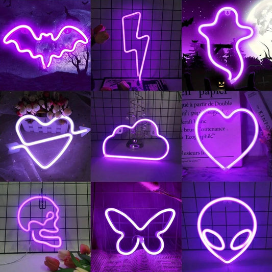 Purple Neon Sign Collection
