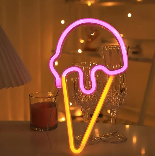 Ice Cream Cone Neon Sign
