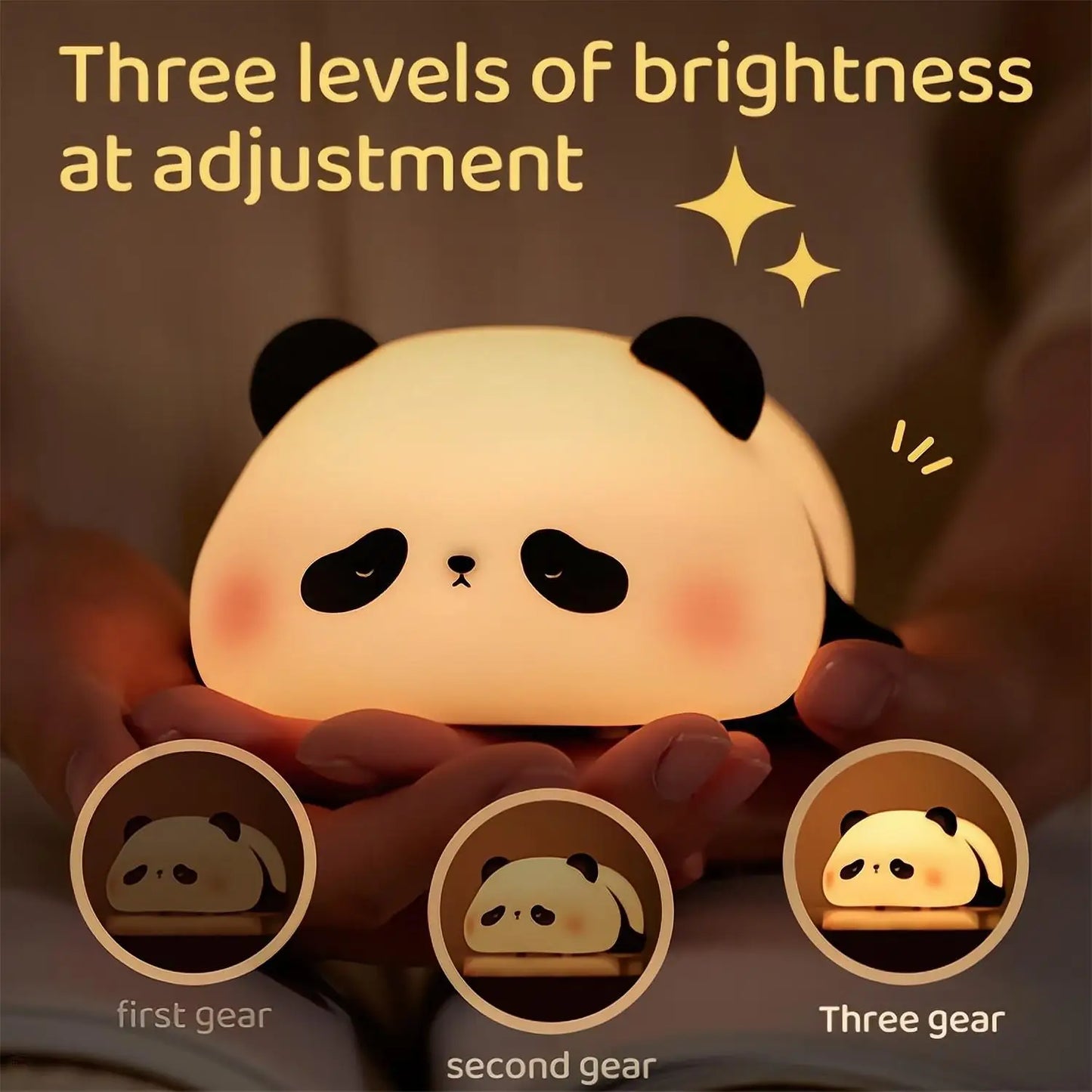 Cute Cartoon Panda Silicone LED Night Light Lamp