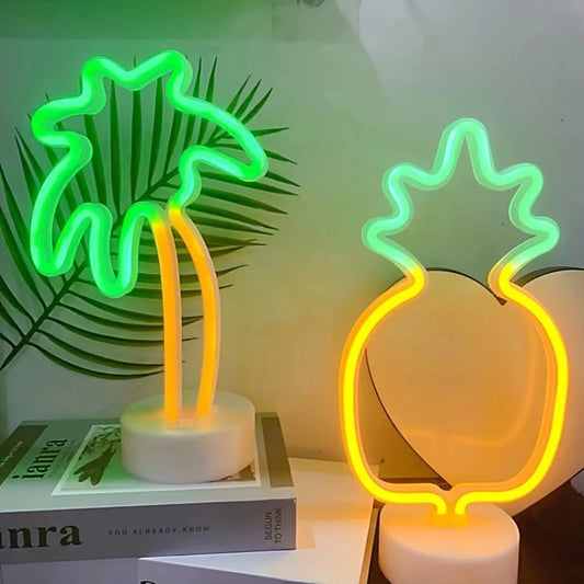 Palm / Pineapple Desktop Neon Sign