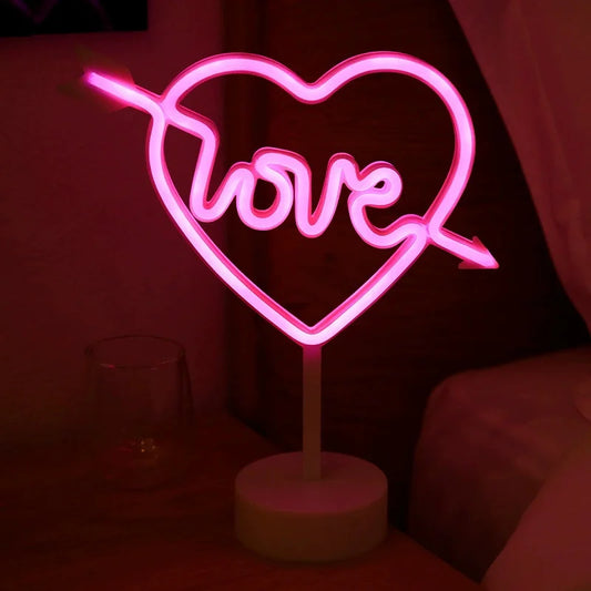 Love Heart Desktop Neon Sign