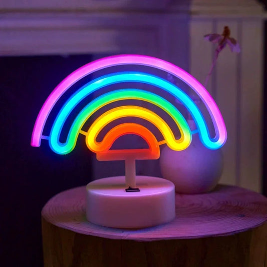 Rainbow Desktop Neon Sign