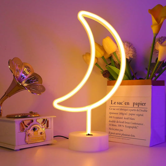 Moon Desktop Neon Sign