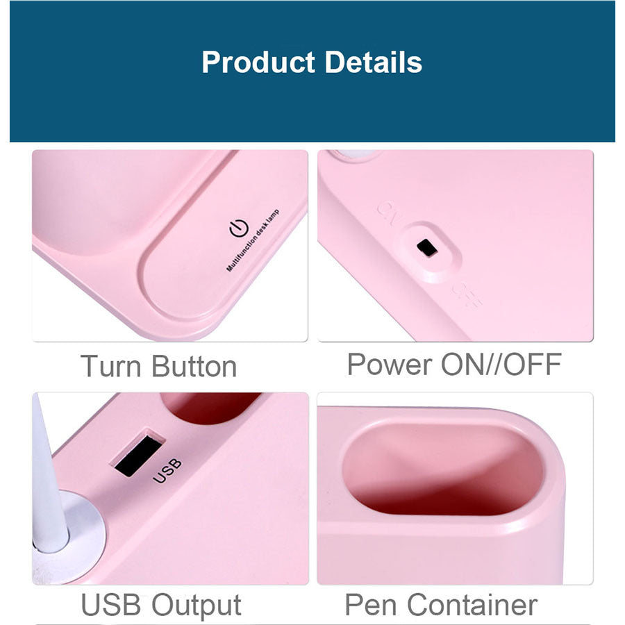 LED Phone Stand & Fan Desk Lamp