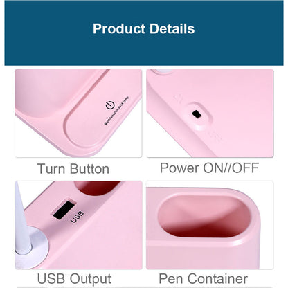 LED Phone Stand & Fan Desk Lamp