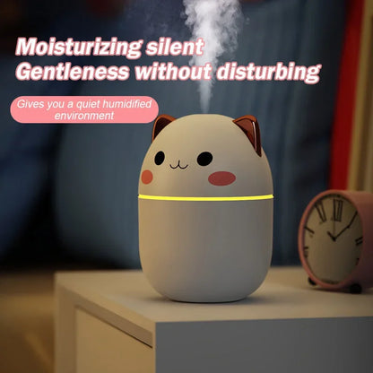 Ultra-Silent Cute Cat Air Humidifier with Led Mist Spray