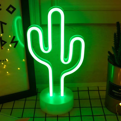 Cactus Desktop Neon Sign
