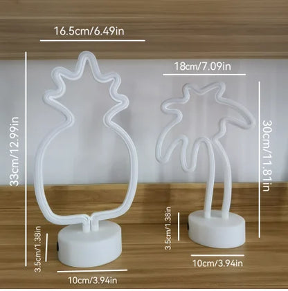 Palm / Pineapple Desktop Neon Sign