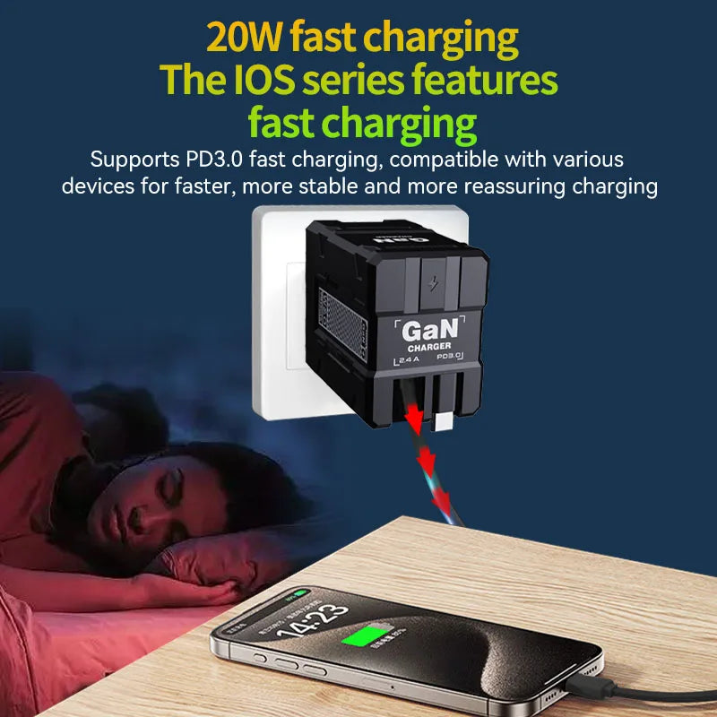 GaN 20W Fast charging PD3.0 Charger Type C lighting For iPhone 12 13 Samsung Huawei Xiaomi Mobile Phone EU/US Plug Wall Charger