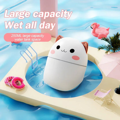 Ultra-Silent Cute Cat Air Humidifier with Led Mist Spray