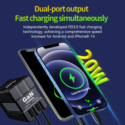 GaN 20W Fast charging PD3.0 Charger Type C lighting For iPhone 12 13 Samsung Huawei Xiaomi Mobile Phone EU/US Plug Wall Charger