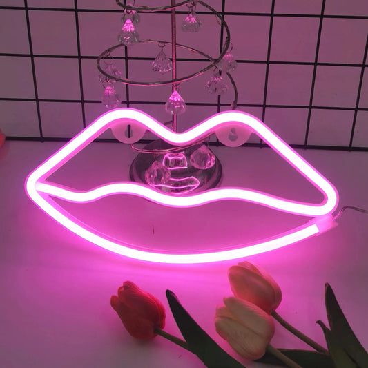 Pink Lips Neon Sign