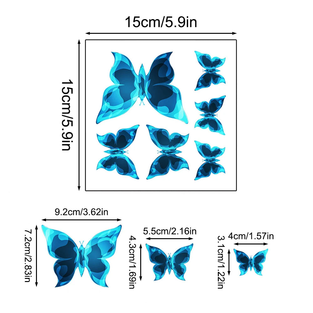 6 Piece Blue Luminous Butterfly