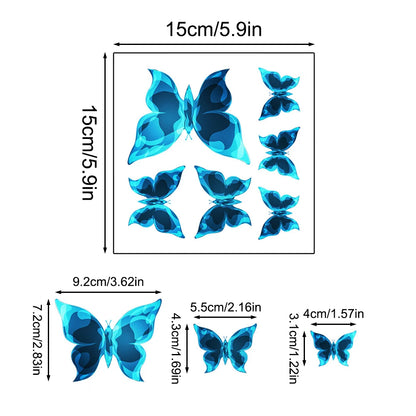 6 Piece Blue Luminous Butterfly