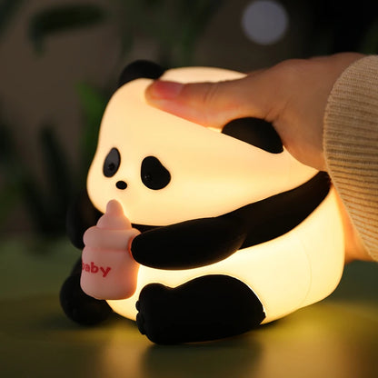 Cute Cartoon Panda Silicone LED Night Light Lamp