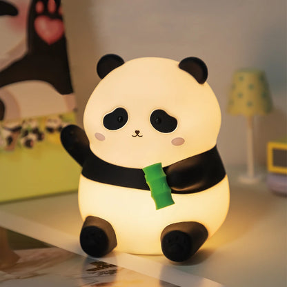 Cute Cartoon Panda Silicone LED Night Light Lamp