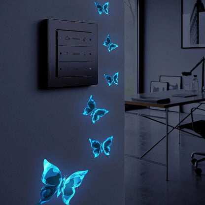 6 Piece Blue Luminous Butterfly