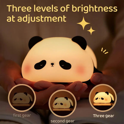 Cute Cartoon Panda Silicone LED Night Light Lamp