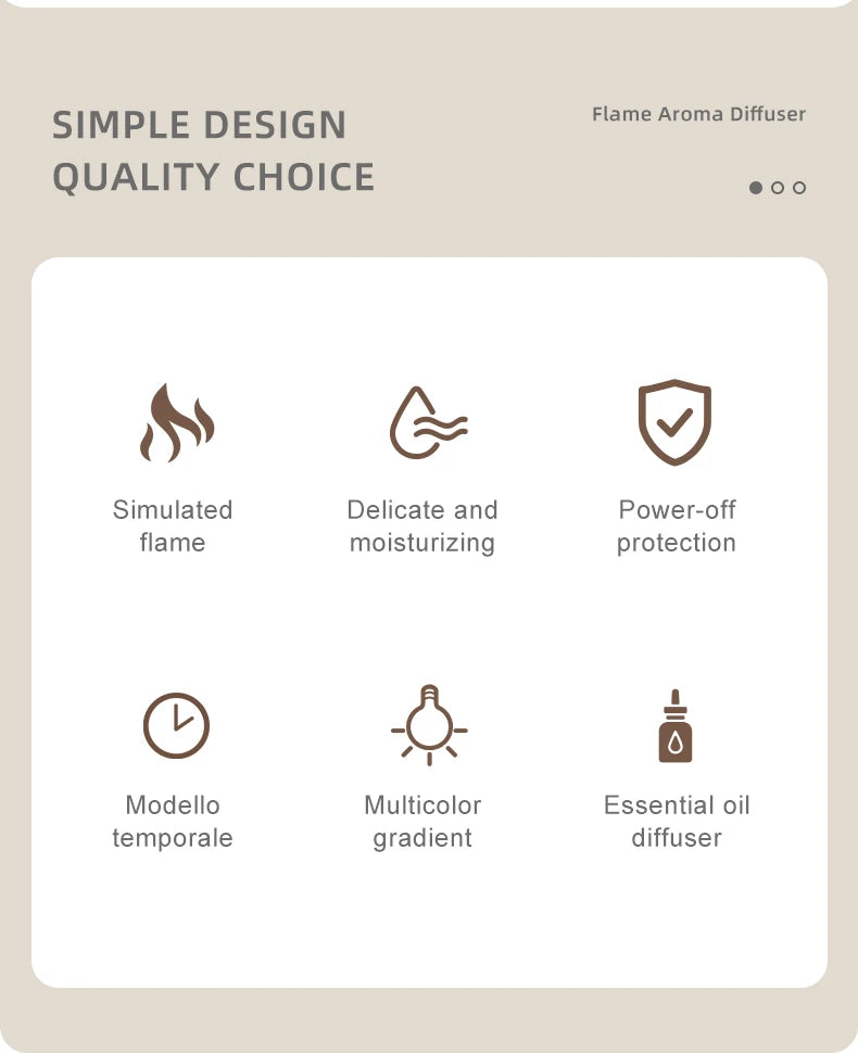 LED Simulation Flame Aromatherapy Humidifier