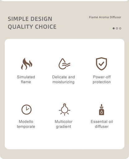 LED Simulation Flame Aromatherapy Humidifier