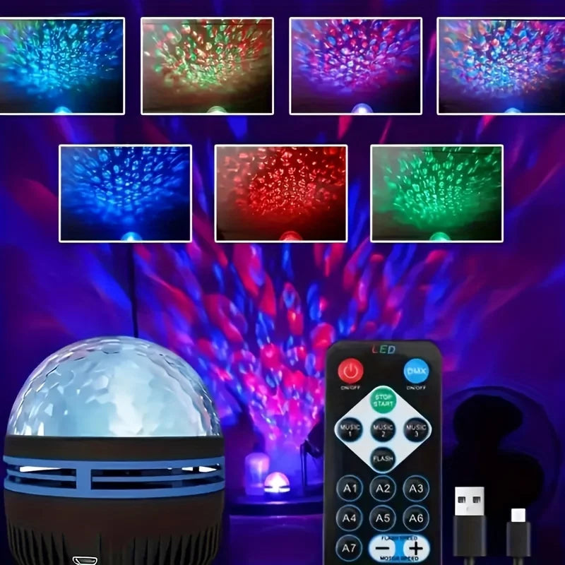 LED Starry Aurora Wave RGB Remote Control Projector